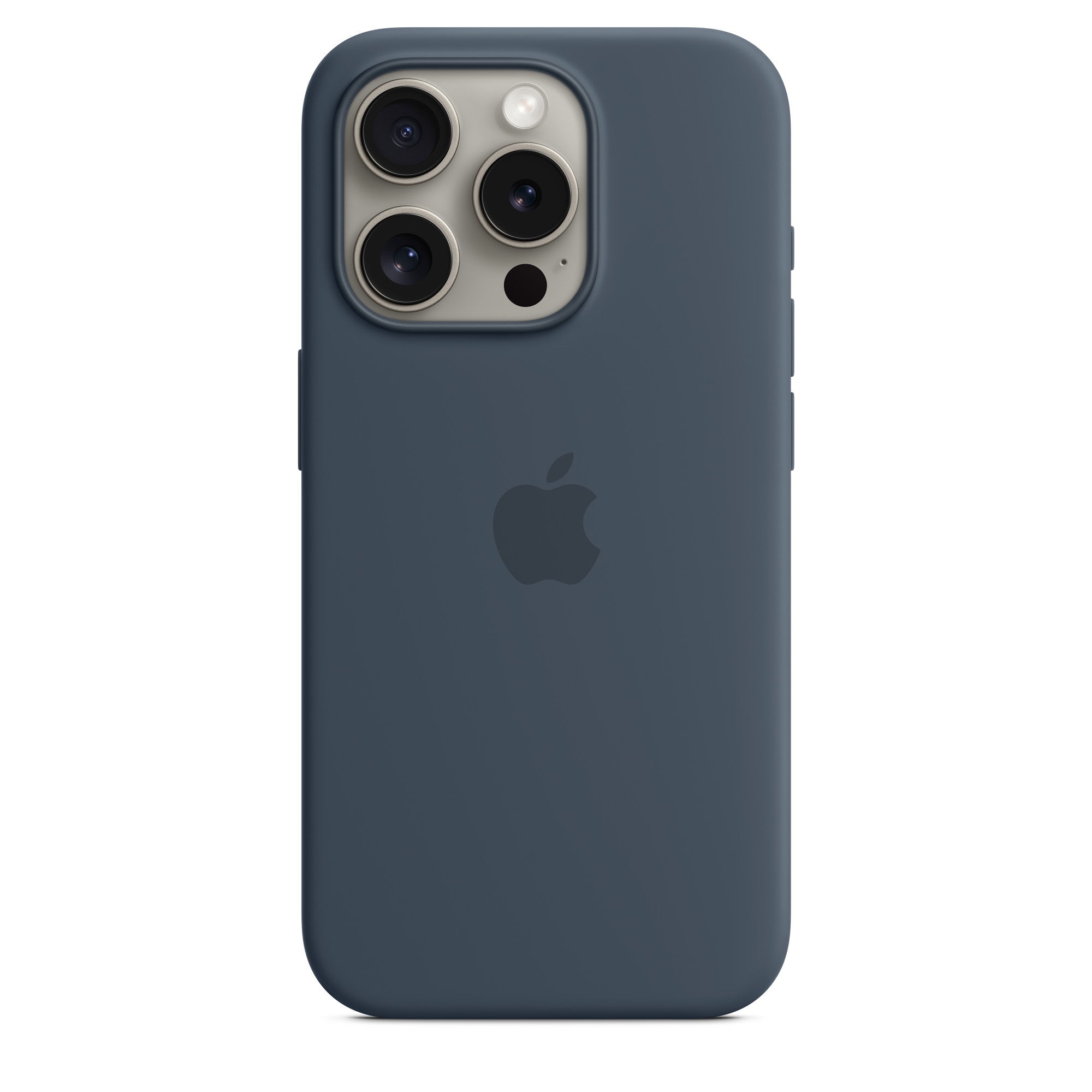 iphone 15 pro storm blue silicone case