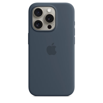 iphone 15 pro storm blue silicone case